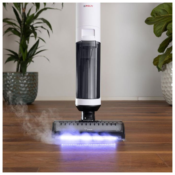 Polti WDEU0003 RollySteam Aspirapolvere Lavapavimenti Senza Filo 3in1 a Vapore HEPA 450W 14000Pa 35 min colore Nero Grigio Bianco
