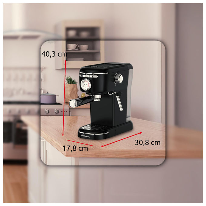 Melchioni Family 118320002 Aromatica Plus Macchina da caffe' Espresso 3 in 1 1,2 L 15 bar 1100 W Montalatte colore Nero