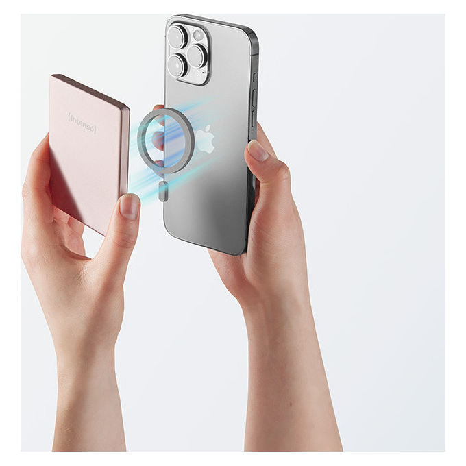Intenso Power Bank 5000 mAh Ricarica Wireless Rosa
