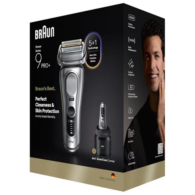 Braun Series 9 Pro+ 9667CC Rasoio Elettrico WetandDry Argento