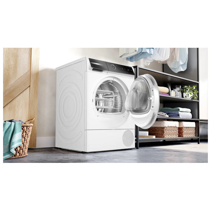 Bosch WQB246C0II Serie 8 Asciugatrice Pompa di Calore 9 Kg Classe B Condensatore Autopulente Iron Assist Wi-Fi (84x60x61 cm) colore Bianco