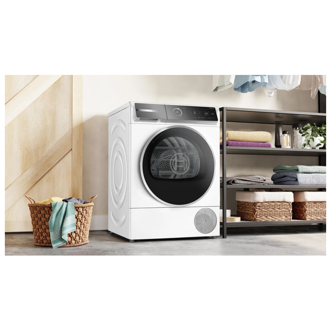 Bosch WQB246C0II Serie 8 Asciugatrice Pompa di Calore 9 Kg Classe B Condensatore Autopulente Iron Assist Wi-Fi (84x60x61 cm) colore Bianco