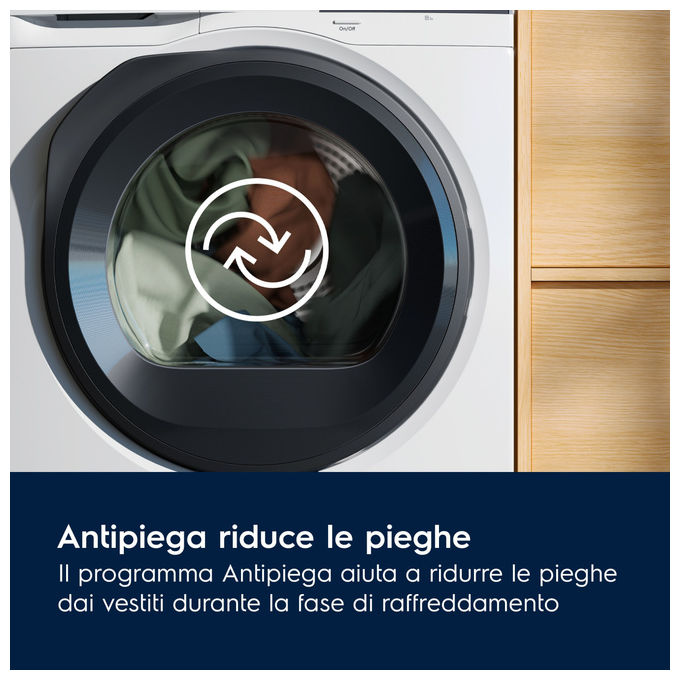 Electrolux EW6HBG19G Serie 600 Asciugatrice Pompa di Calore 9 Kg Classe C SensiCare Antipiega (85x60x64 cm) colore Bianco