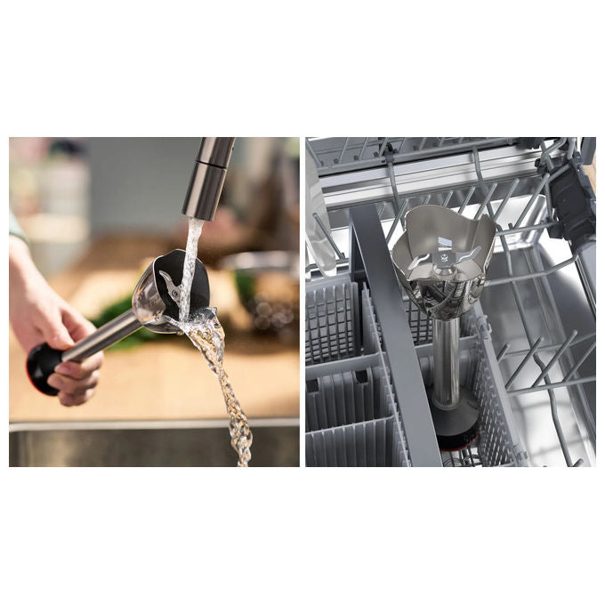 Bosch MSM6M621 Serie 6 Frullatore ad Immersione 1000W QuattroBlade Pro Turbo con Tritatutto colore Nero Acciaio inox