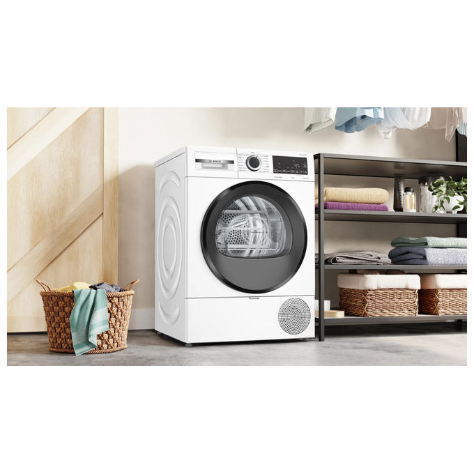 Bosch WQG243C0II Serie 6 Asciugatrice a Pompa di Calore 9 Kg Classe C AutoDry Iron Assist SensitiveDrying (84x60x61 cm) colore Bianco