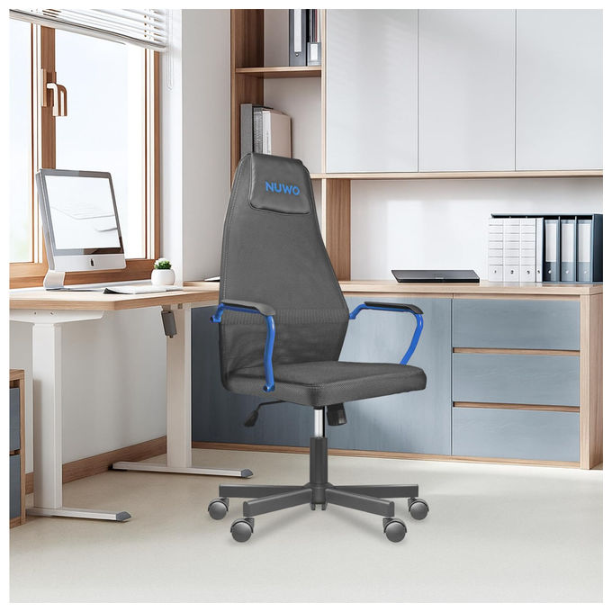 Nuwo Sedia Gaming Grid Blu Ergonomica Girevole Regolabile