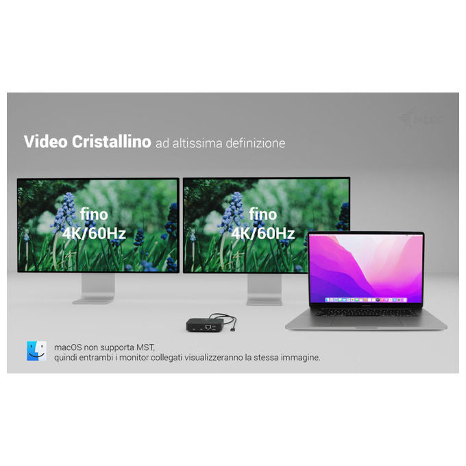 I-tec Docking Station USB-C Dual HDMI 4K con Power Delivery 100W