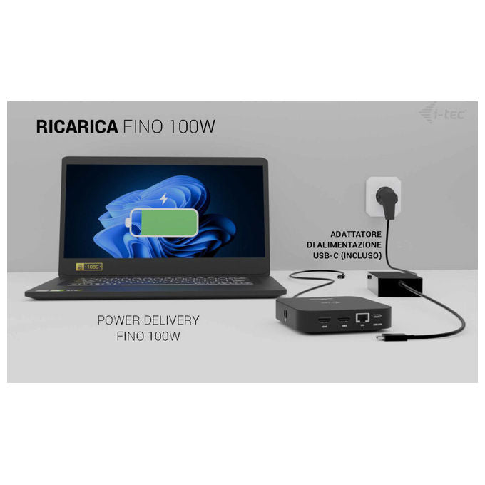 I-tec Docking Station USB-C Dual HDMI 4K con Power Delivery 100W