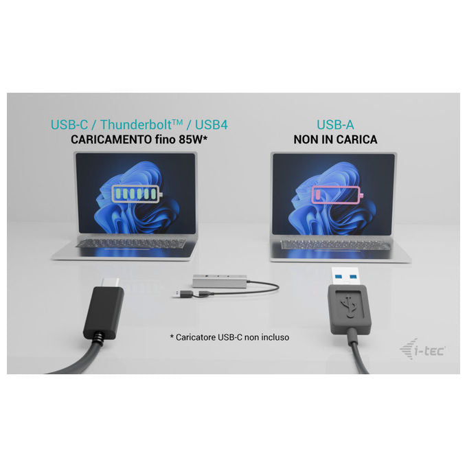 I-Tec Hub Usb-C-Usb-A 2xUsb-C 2xUsb-A 85W Argento
