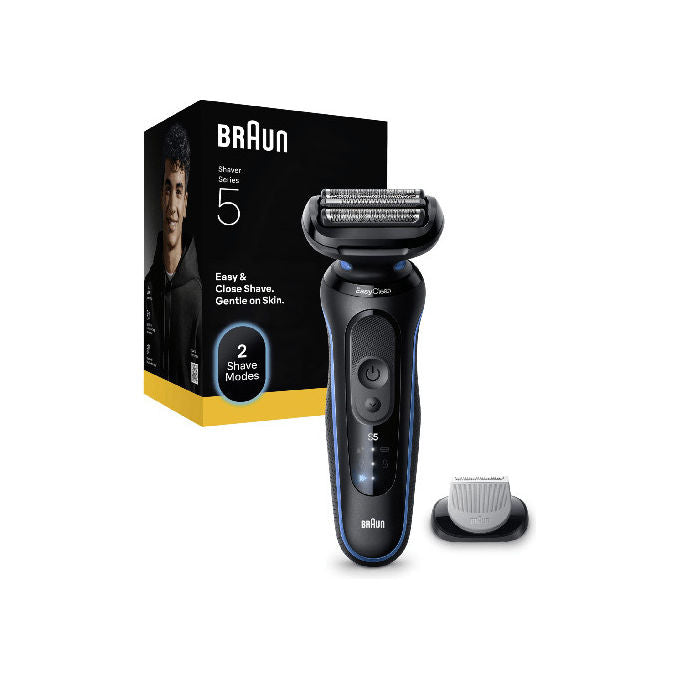 Braun 52-B1000S Series 5 Rasoio elettrico a lamina Wet and Dry 3 testine autonomia 50 min colore Nero