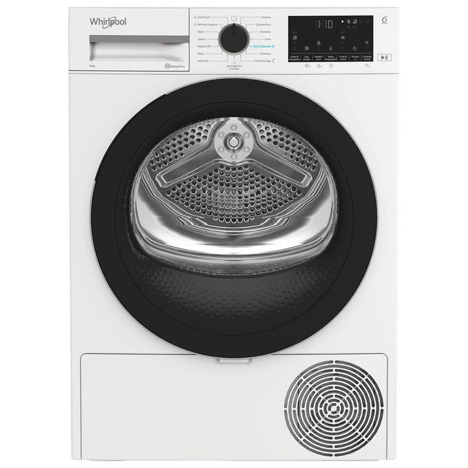 Whirlpool CWDR48MWBSIT Asciugatrice a Pompa di Calore 8 Kg Classe C WiFi 6° SENSO 63 dB (85x60x61 cm) colore Bianco