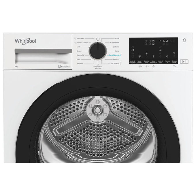 Whirlpool CWDR48MWBSIT Asciugatrice a Pompa di Calore 8 Kg Classe C WiFi 6° SENSO 63 dB (85x60x61 cm) colore Bianco
