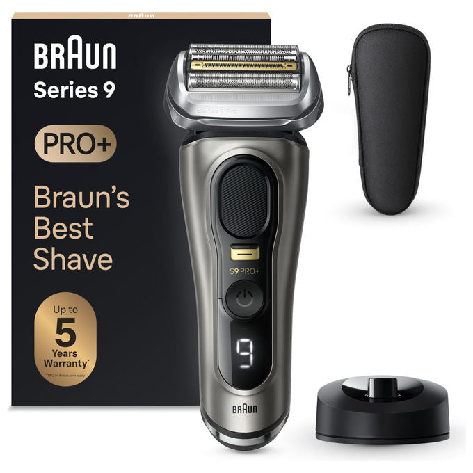 Braun 9600S Series 9 PRO+ Rasoio elettrico a griglia secco e umido 5+1 testine autonomia 60 min colore Nero