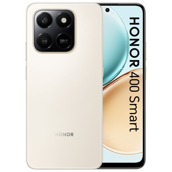 Honor 400 SMART Smartphone 6,77'' 6 GB RAM 128 GB 108 MP Batteria 6500 mAh NFC IP54 colore Oro