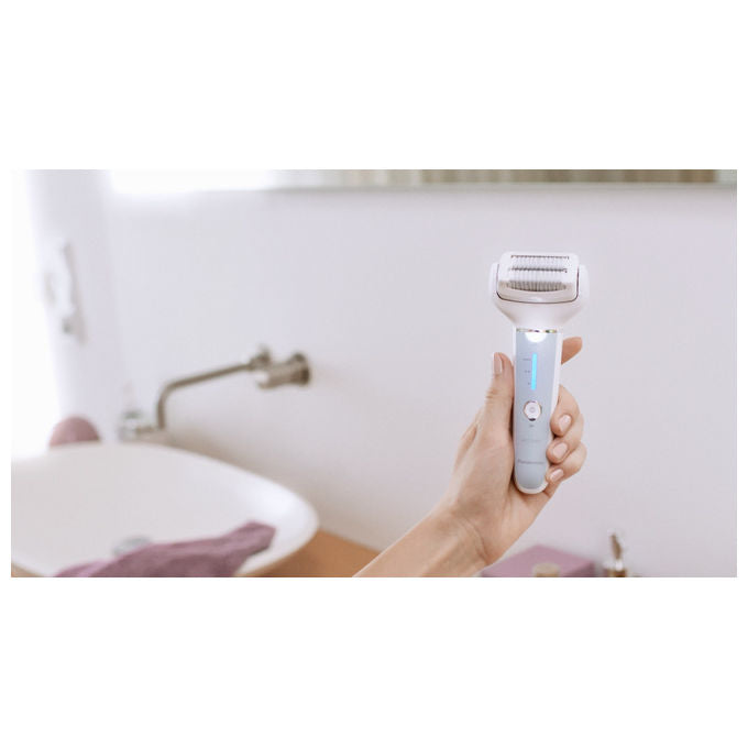 Panasonic ES-EY90 Epilatore WetandDry 60 pinzette doppio disco 3 velocita' ricaricabile 30 min autonomia Kit 5 testine colore Bianco Blu