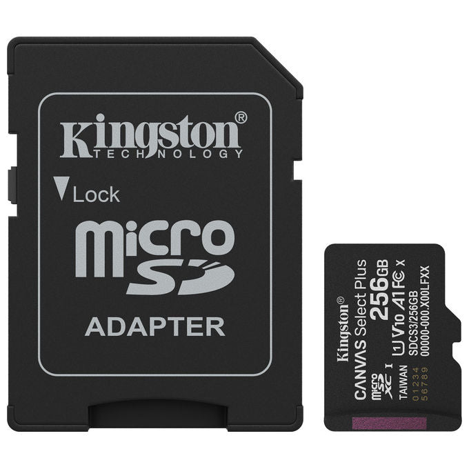 Kingston Technology 256GB MicroSDXC Canvas Select Plus 150MB-s con Adattatore