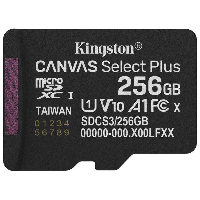 Kingston Technology 256GB MicroSDXC Canvas Select Plus 150MB-s con Adattatore
