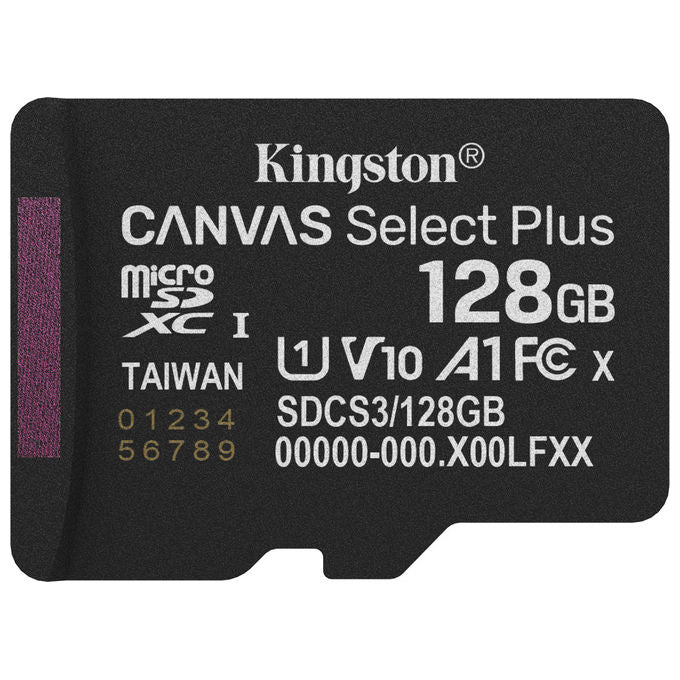 Kingston MicroSDXC 128GB Canvas Select Plus Gen3 con Adattatore SD