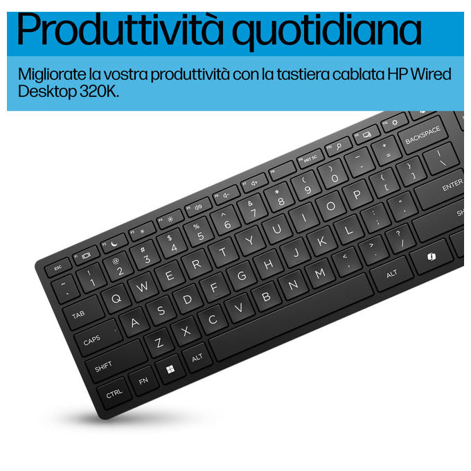 Hp Tastiera Wired Desktop 320K Nera Usb