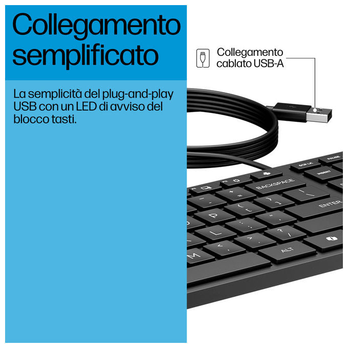 Hp Tastiera Wired Desktop 320K Nera Usb