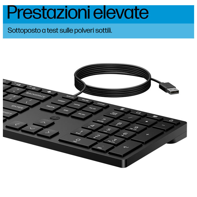 Hp Tastiera Wired Desktop 320K Nera Usb