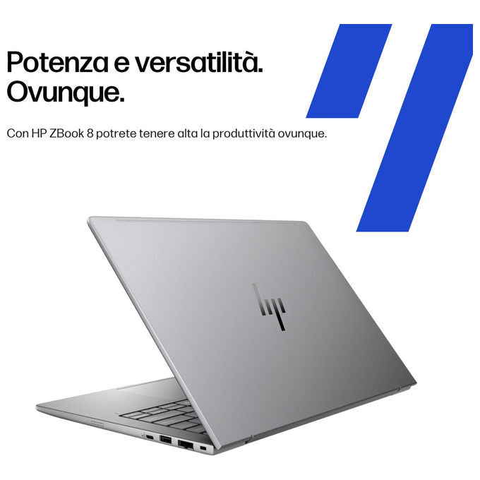 HP A3ZX0ET ZBook 8 G1ak Workstation mobile AMD Ryzen AI 7 PRO 14 pollici 32 GB RAM 1 TB SSD Windows 11 Pro Argento