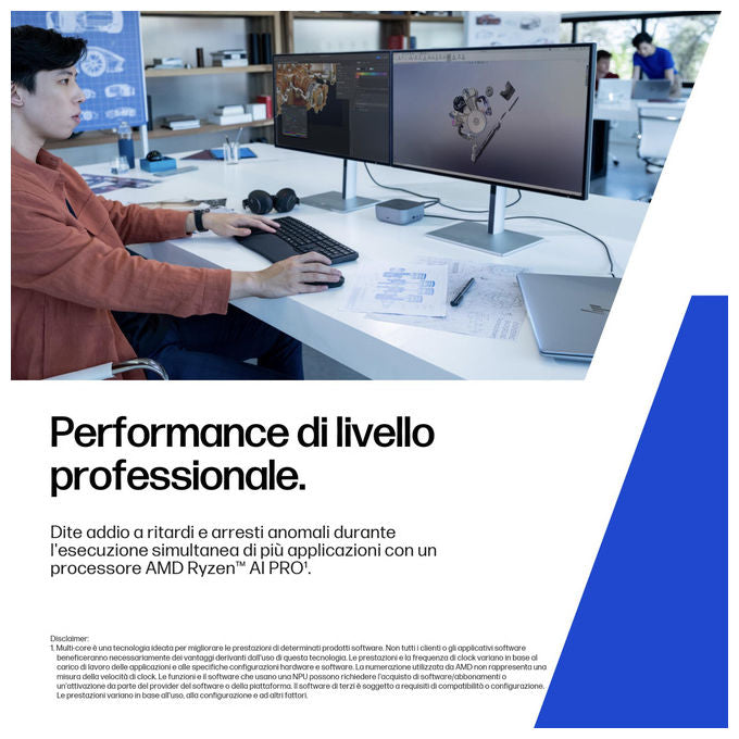 HP A3ZX0ET ZBook 8 G1ak Workstation mobile AMD Ryzen AI 7 PRO 14 pollici 32 GB RAM 1 TB SSD Windows 11 Pro Argento