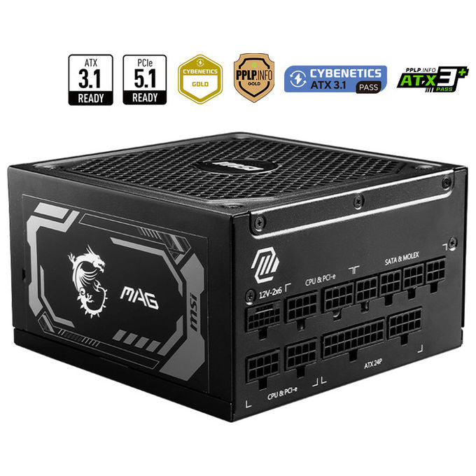MSI Mag A1250Gl Alimentatore Pc 1250W Atx 80 Plus Gold