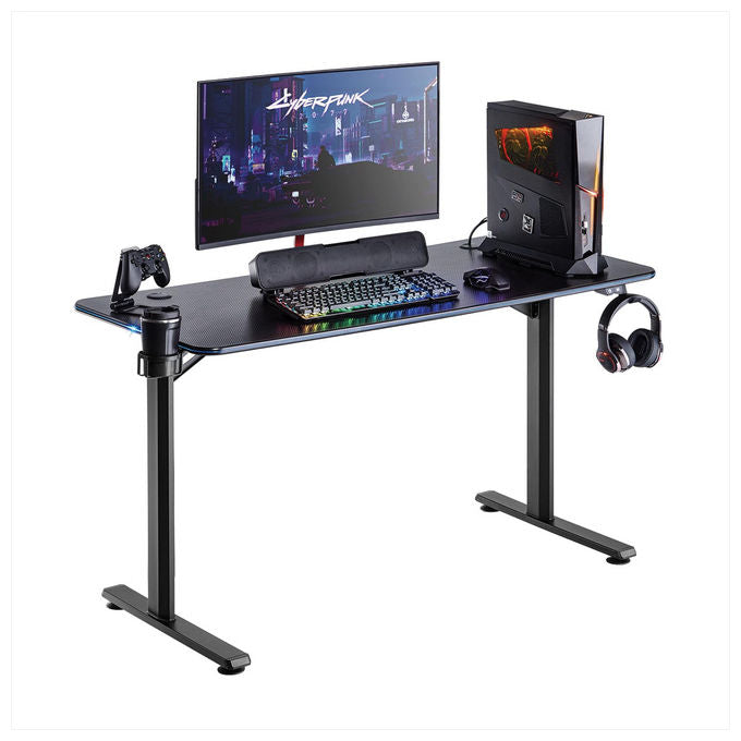 Noua Scrivania Gaming RGB Ergonomica 113cm con Illuminazione Led