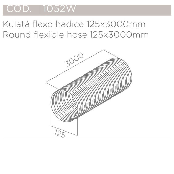 Elica 1052W Tubo Cappa Aspirante Alluminio, 3 Metri