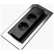 Evoline Backflip presa da tavolo 2x230V caricatore USB tipo C vetro nero