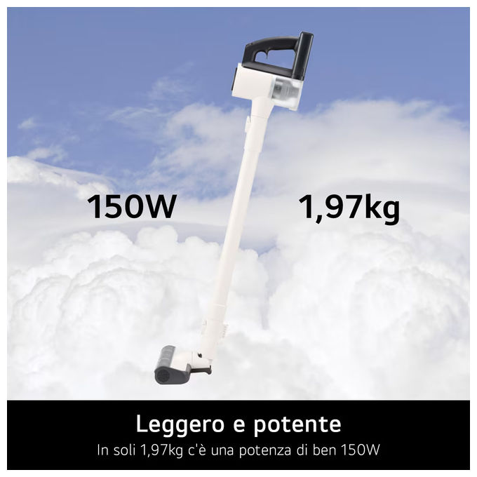 LG A9C-SLIM1C CordZero A9 Air Aspirapolvere Senza Fili Ciclonico HEPA 0,25 L 150 W 40 min 84 dB colore Beige