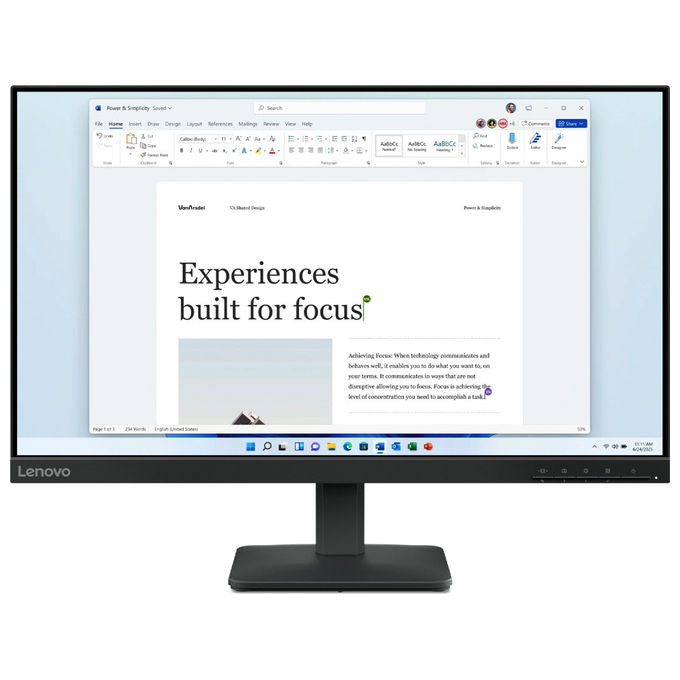 Lenovo 68C2KAC1I5 L24-4e Monitor PC 23.8'' Full HD IPS 100Hz 1920x1080 VGA HDMI colore Nero
