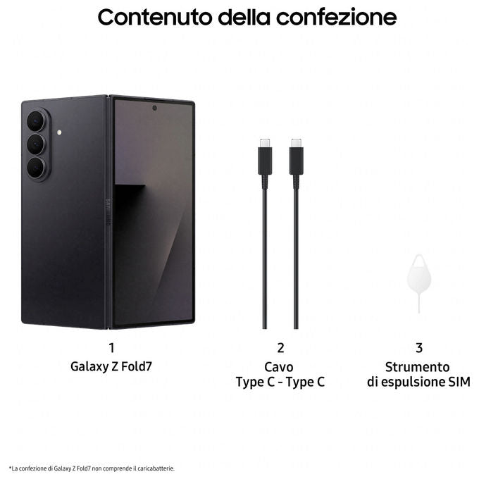 Samsung Galaxy Z Fold7 256GB Nero Smartphone Pieghevole
