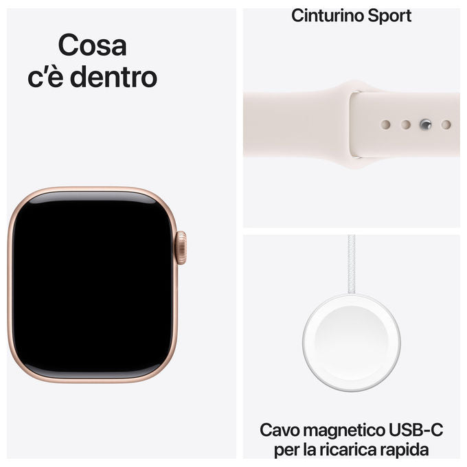 Apple Watch Series 11 GPS 42mm cassa alluminio oro rosa