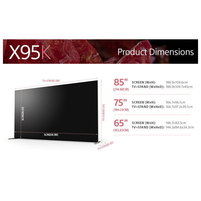 Sony Tv Mini Led 75'' 4K Ultra Hd Google Tv Xr-75X95K
