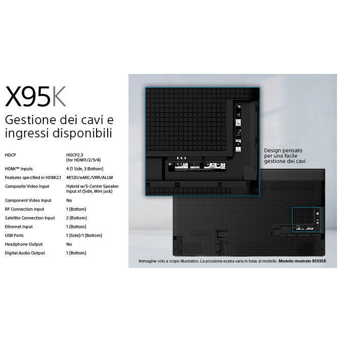 Sony Tv Mini Led 75'' 4K Ultra Hd Google Tv Xr-75X95K