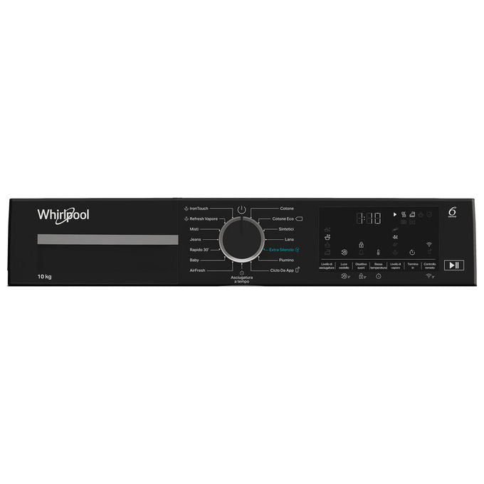 Whirlpool CWD104MWBSIT Asciugatrice Pompa di Calore 10 Kg Classe C Wi-Fi 6° Senso IronTouch 63 dB (85x60x67 cm) colore Bianco
