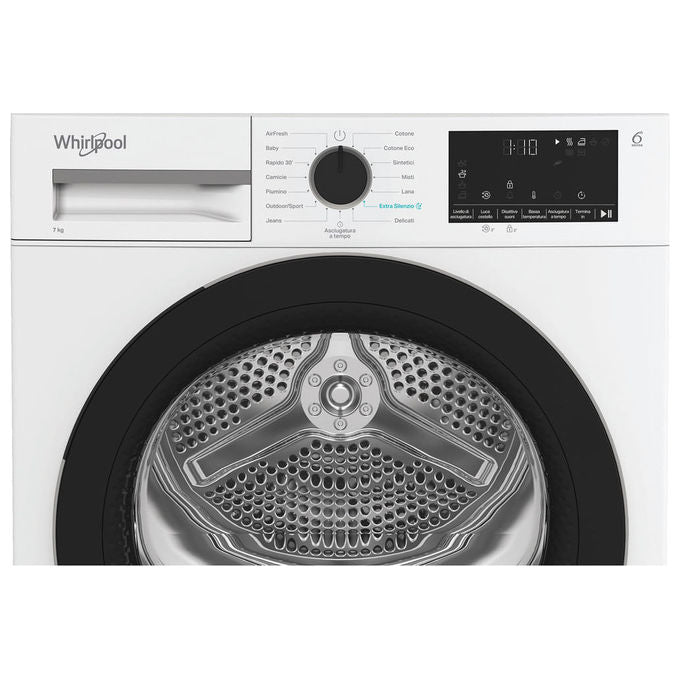 Whirlpool C WD R47M WBS IT Asciugatrice Pompa di Calore 7 Kg Classe C 6TH SENSE Inverter 64 dB (84.6x59.7x54.5 cm) colore Bianco