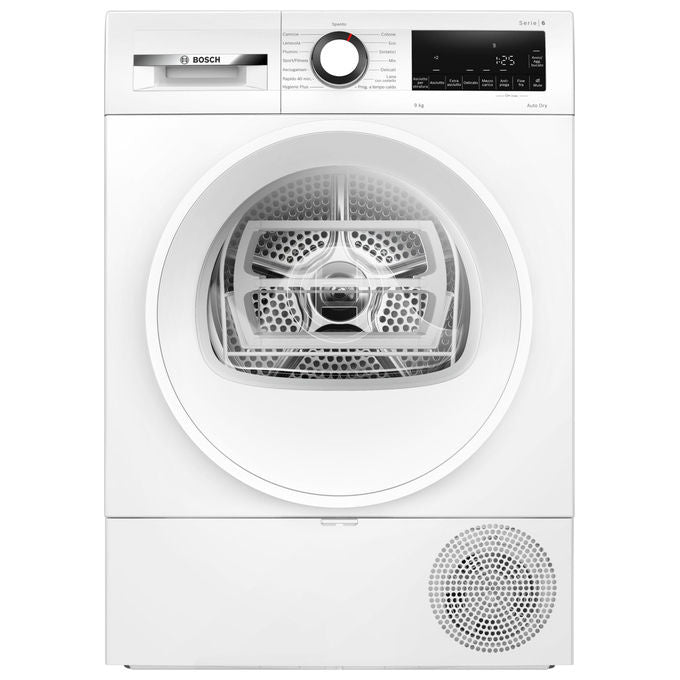 Bosch WQG243D6IT Serie 6 Asciugatrice Pompa di Calore 9 Kg Classe C AutoDry SensitiveDrying 63 dB (84x60x61 cm) colore Bianco