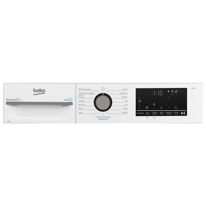 Beko BMGT491SBI Asciugatrice Pompa di Calore 9 Kg Classe C Motore Inverter SteamCure Display Digitale (85x60x67 cm) colore Bianco