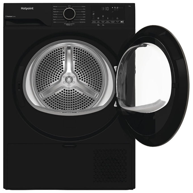 Hotpoint HPT94DBBSIT Asciugatrice Pompa di Calore 9 Kg Classe C EasyIron PetHaircare 63 dB (85x60x67 cm) colore Nero