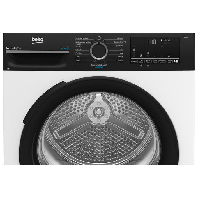 Beko BMGT4122SBI Asciugatrice Pompa di Calore 12 Kg Classe E Motore Inverter AquaWave (84x60x67 cm) colore Bianco
