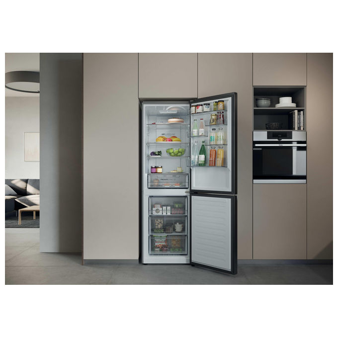Haier HDPR1618CNPK Frigorifero Combinato 352 L 185 cm Classe C 35 dB Total No Frost Multi-Airflow colore Acciaio Inox