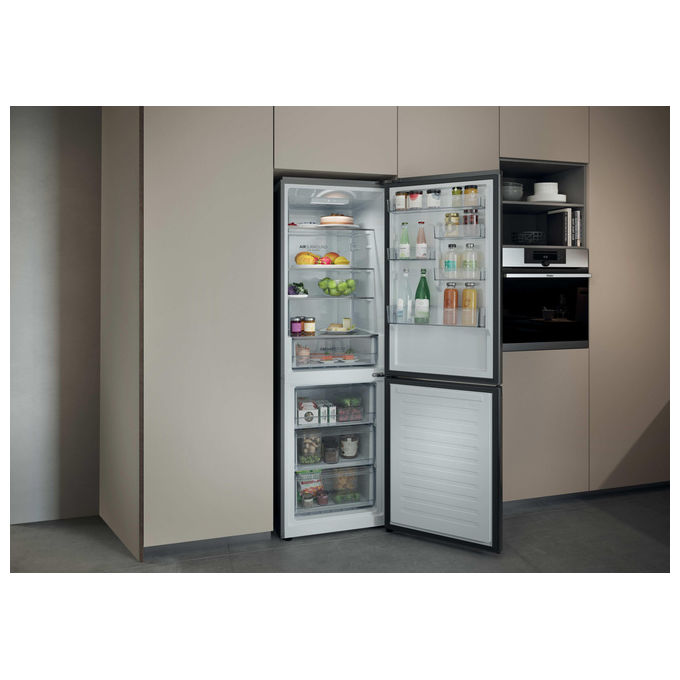 Haier HDPR1618CNPK Frigorifero Combinato 352 L 185 cm Classe C 35 dB Total No Frost Multi-Airflow colore Acciaio Inox