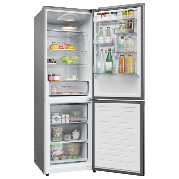 Haier HDPR1618CNPK Frigorifero Combinato 352 L 185 cm Classe C 35 dB Total No Frost Multi-Airflow colore Acciaio Inox