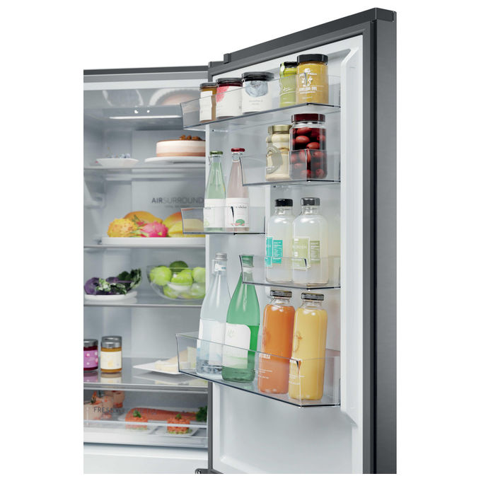 Haier HDPR1618CNPK Frigorifero Combinato 352 L 185 cm Classe C 35 dB Total No Frost Multi-Airflow colore Acciaio Inox