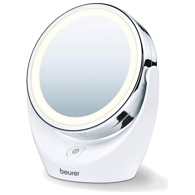 Beurer BS47 Specchio Cosmetico LED Ricaricabile USB-C 33 LED Luce Regolabile Spegnimento Automatico colore Ripe Cherry