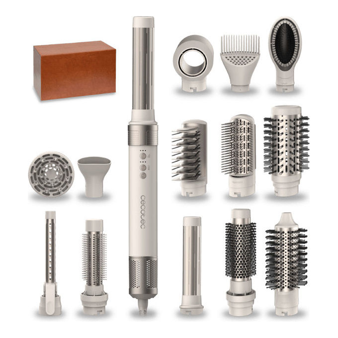 Cecotec BAMBA CERAMICCARE 14IN1 Multistyler Tecnologia Coanda 1400 W 3 velocita' 3 temperature ceramica e cheratina colore Champagne