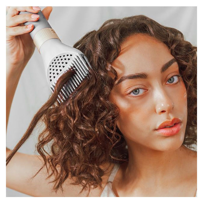 Cecotec BAMBA CERAMICCARE 14IN1 Multistyler Tecnologia Coanda 1400 W 3 velocita' 3 temperature ceramica e cheratina colore Champagne